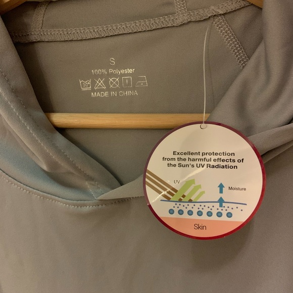 NWT UVA/UVB blocking grey hoodie size S - Picture 4 of 6